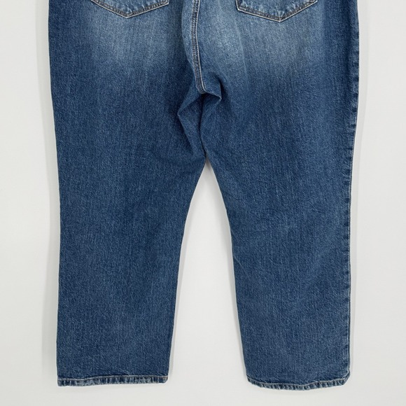 LOFT Curvy Straight Crop Jeans Size 14 Blue High Rise Casual Everyday Classic - Picture 8 of 12